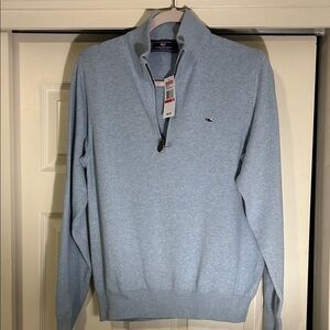 Vineyard Vines Men's Sky Blue Zip-Up Sweater
